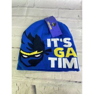 Ninja Gaming It's Game Time Blue Knit Beanie Hat Cap Youth One Size Fits Most